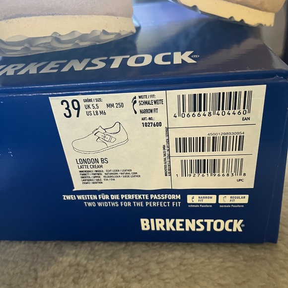 NWT Birkenstock London Size 39 in Latte Cream - Picture 2 of 5